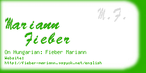 mariann fieber business card
